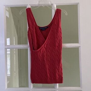 Ralph Lauren Sport Cable Knit V-Neck Sleeveless Sweater Size X-Small